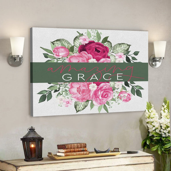 Bible Verse Canvas - Amazing Grace Wall Art Canvas - Scripture Canvas Wall Art - Ciaocustom