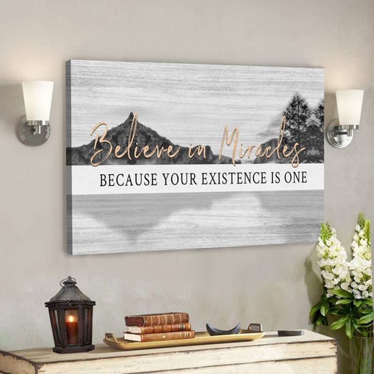 Bible Verse Canvas - Believe In Miracles Canvas - Scripture Canvas Wall Art - Ciaocustom