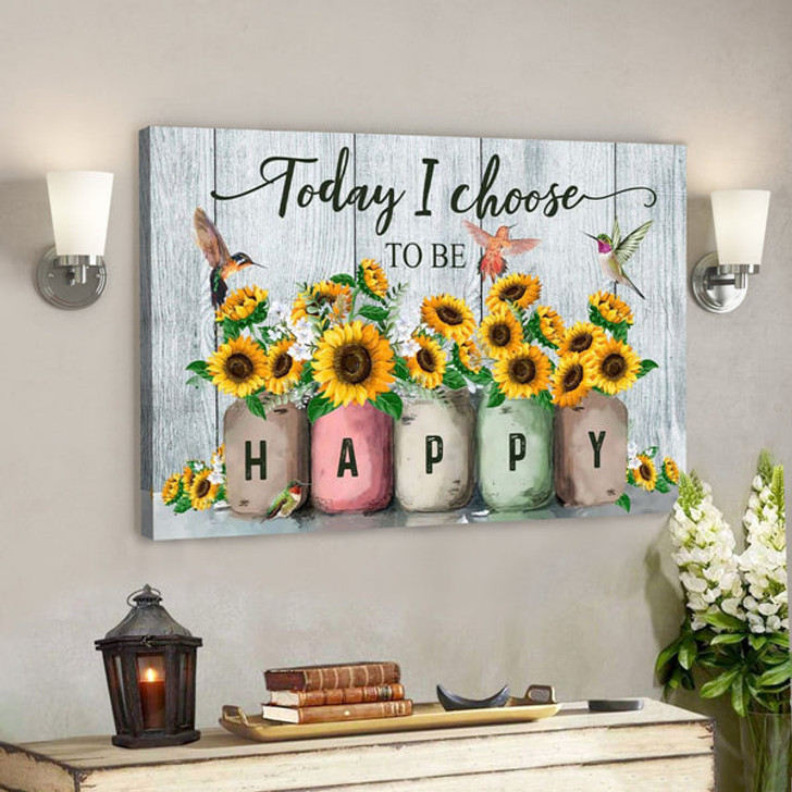 Bible Verse Canvas - Today I Choose To Be Happy Wall Art Canvas - Scripture Canvas Wall Art - Ciaocustom