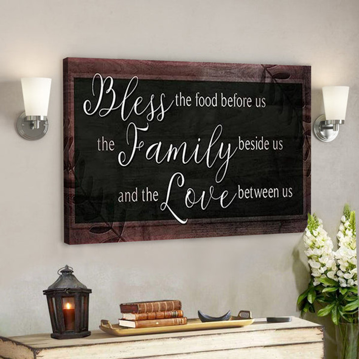 Bible Verse Canvas - Bless The Food Jesus - Scripture Canvas Wall Art - Ciaocustom