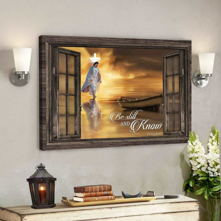 Be Still And Know Psalm 46:10 Bible Verse Wall Art Canvas - Christian Wall Art - Bible Verse Canvas - Scripture Canvas Wall Art - Ciaocustom