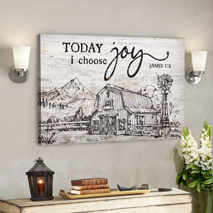 Beautiful Land - Today I Choose Joy Canvas Wall Art - Bible Verse Canvas - Scripture Canvas Wall Art - Ciaocustom