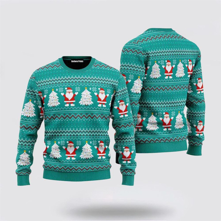 FUNSTUFFPRINT Santa Claus Sweater, Spread Holiday Cheer With Santa Claus Ugly Christmas Sweater, Santa Claus Outfit History Ugly  Sweater