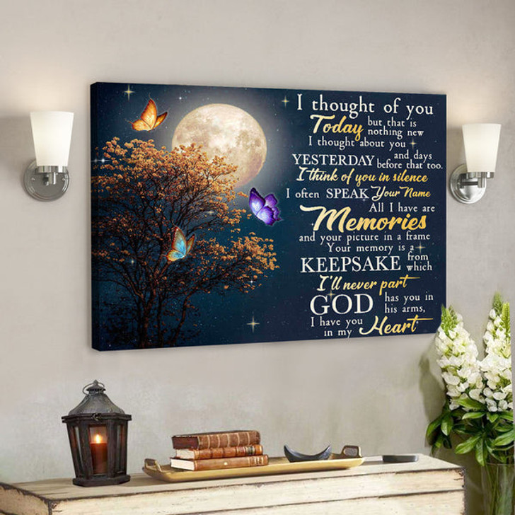 Butterfly - I Thought Of You - Bible Verse Canvas - Scripture Canvas Wall Art - Ciaocustom