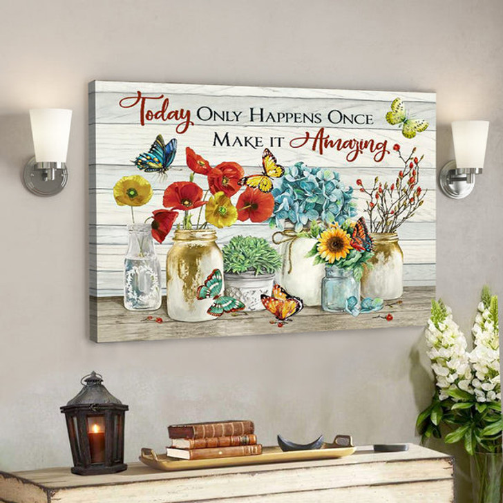 Butterfly – Make It Amazing - Bible Verse Canvas - Scripture Canvas Wall Art - Ciaocustom
