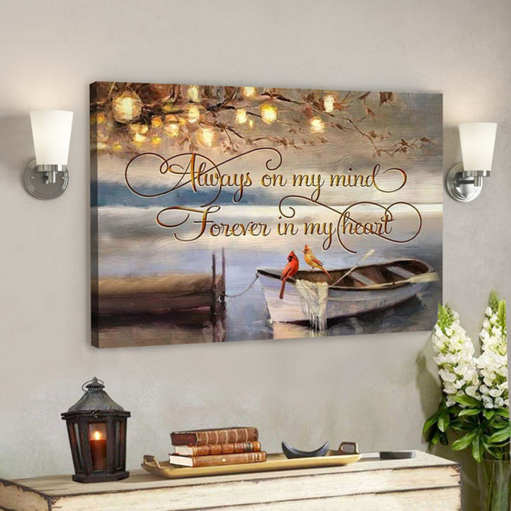 Canvas – Cardinal – Forever In My Heart - Bible Verse Canvas - Scripture Canvas Wall Art - Ciaocustom
