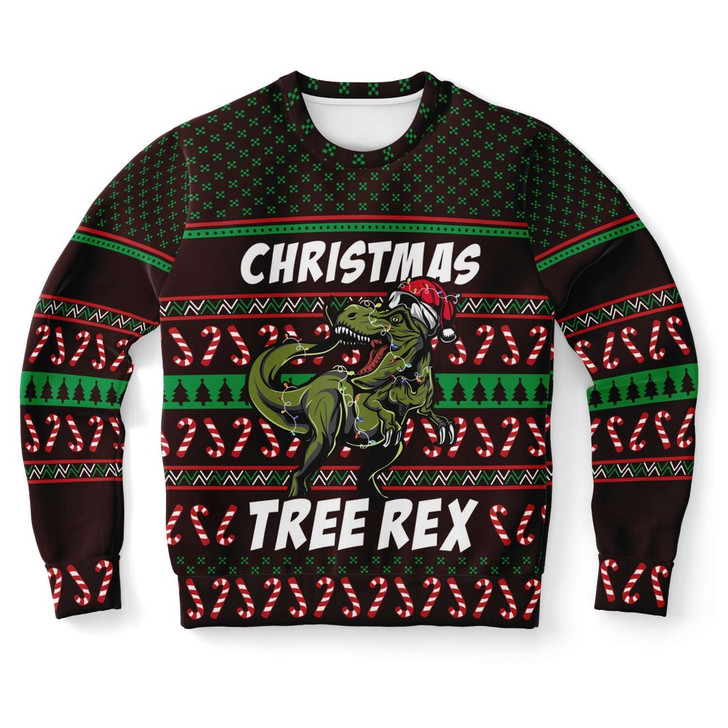 FUNSTUFFPRINT Tree Rex Ugly Christmas Sweater, Christmas Sweater, Ugly Sweater, Funny Xmas Sweaters Ugly  Sweater