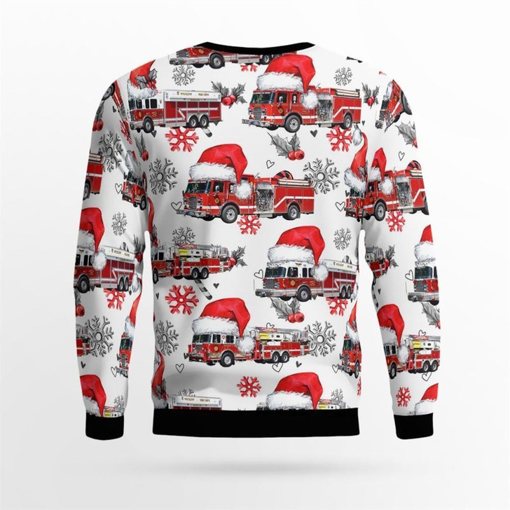 FUNSTUFFPRINT Wyckoff Fire Department, Wyckoff , NJ Christmas AOP Ugly Sweater – Gifts For Firefighters In Wyckoff, NJ Ugly  Sweater