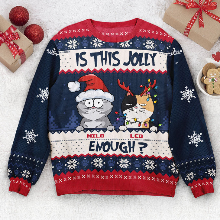 FUNSTUFFPRINT Custom  Is This Jolly Enough Ugly Sweater