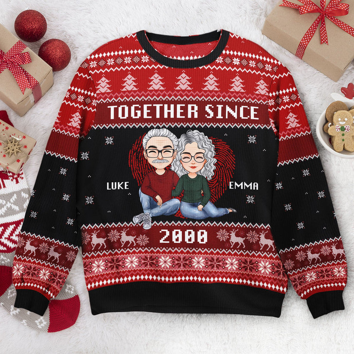 FUNSTUFFPRINT Custom Together Since New Version Ugly Sweater