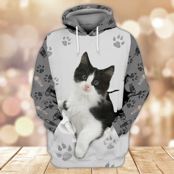 FUNSTUFFPRINT Tuxedo Cats Shirts Design 3D Hoodie and Zip Hoodie