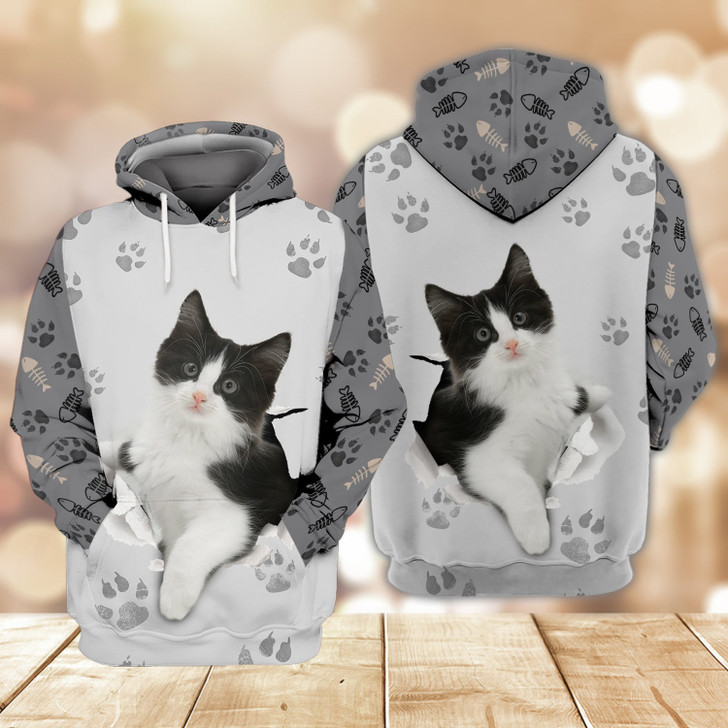 FUNSTUFFPRINT Tuxedo Cats Shirts Design 3D Hoodie and Zip Hoodie