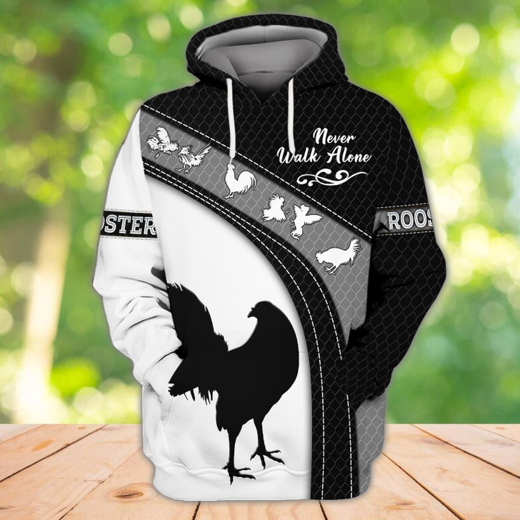 FUNSTUFFPRINT Rooster Full Print 3D89  3D Hoodie and Zip Hoodie