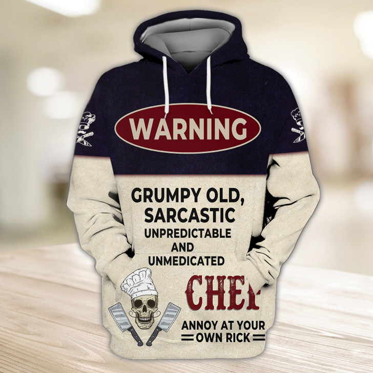 FUNSTUFFPRINT Chef 451  3D Hoodie and Zip Hoodie
