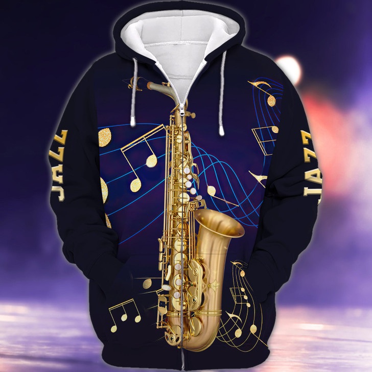 FUNSTUFFPRINT Saxophone Z125  3D Hoodie and Zip Hoodie