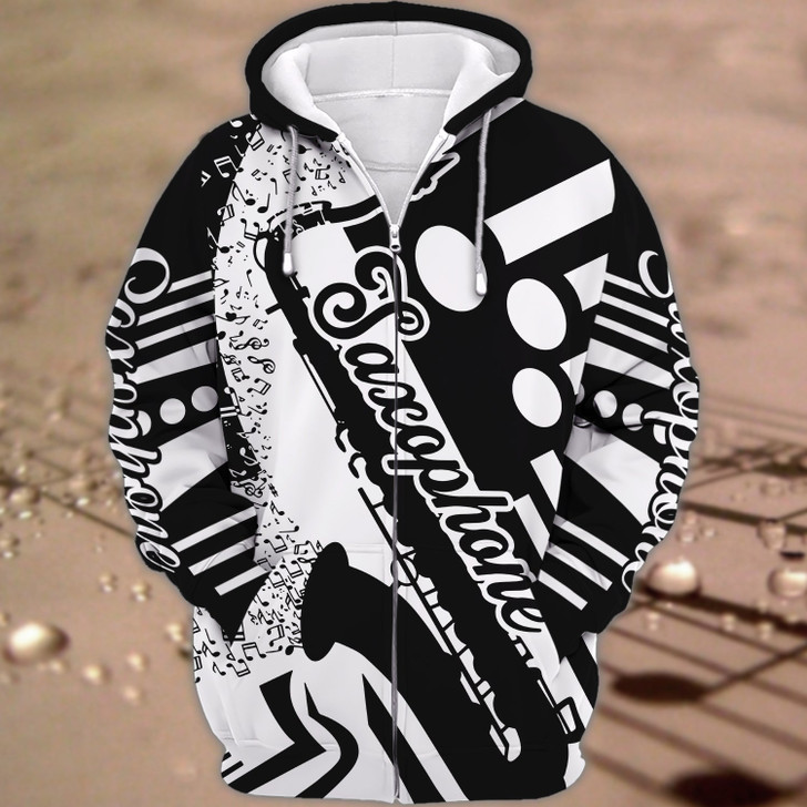 FUNSTUFFPRINT Saxophone Z127  3D Hoodie and Zip Hoodie