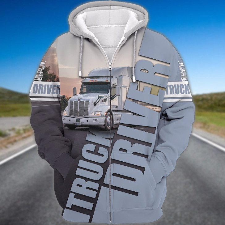 FUNSTUFFPRINT Trucker E401  3D Hoodie and Zip Hoodie