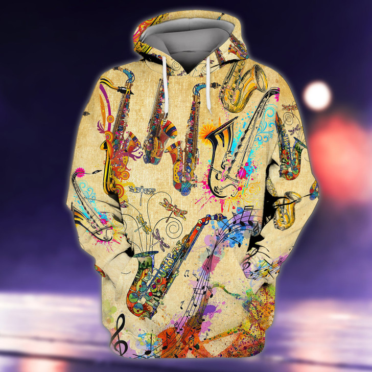 FUNSTUFFPRINT  Saxophone Is My Beautiful Life  3D Hoodie and Zip Hoodie