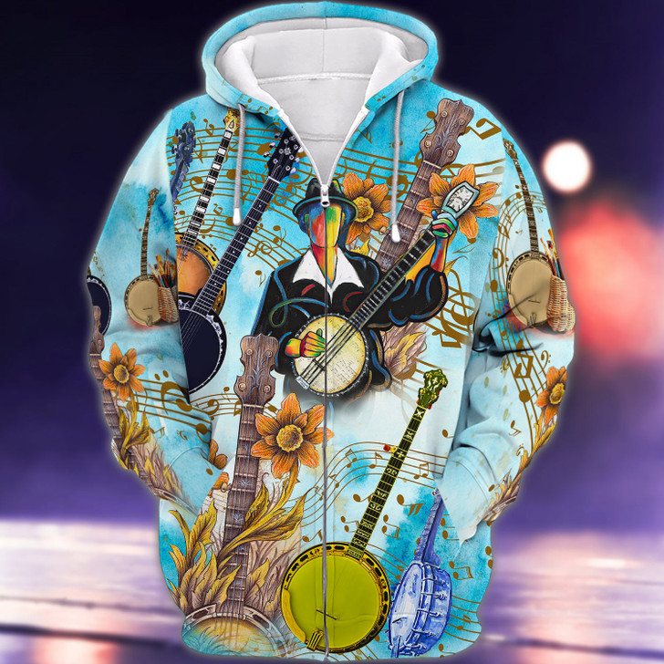 FUNSTUFFPRINT Banjo Music 3d Shirts For Men and Women  3D Hoodie and Zip Hoodie