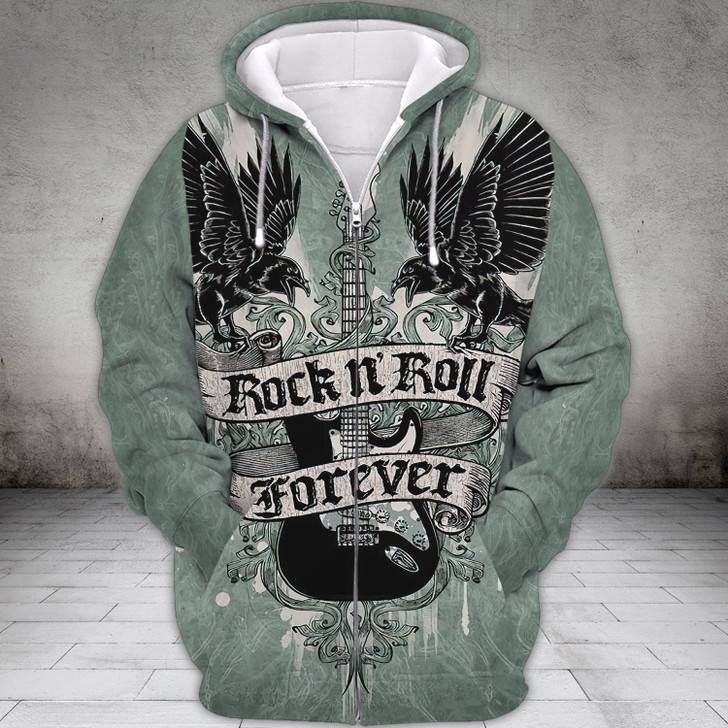 FUNSTUFFPRINT  Rock'n'Roll Forever  3D Hoodie and Zip Hoodie