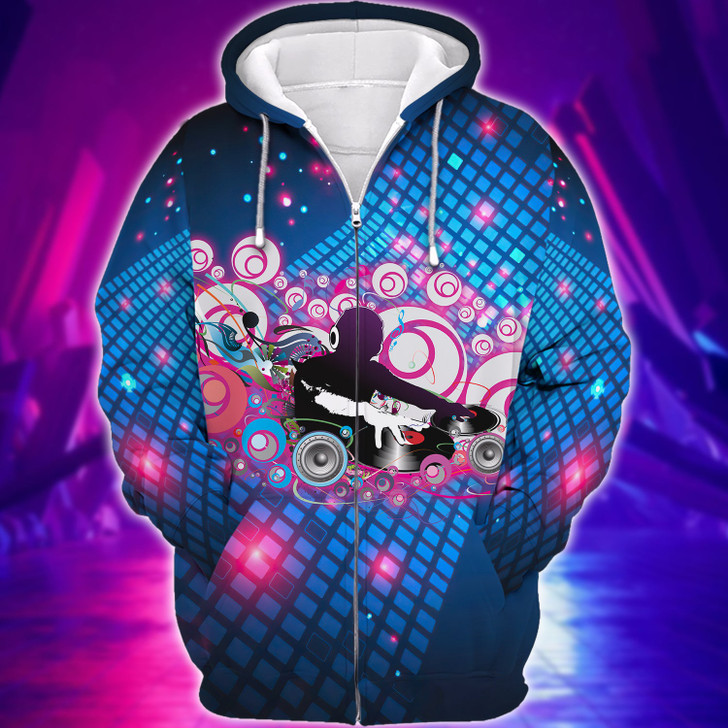 FUNSTUFFPRINT  DJ Player Music 3d Shirts For Men And Women 1209  3D Hoodie and Zip Hoodie