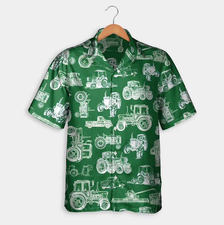 Cattle pattern blue, red, green Hawaiian Shirt, Summer gift, Short Sleeve Aloha Beach Shirt