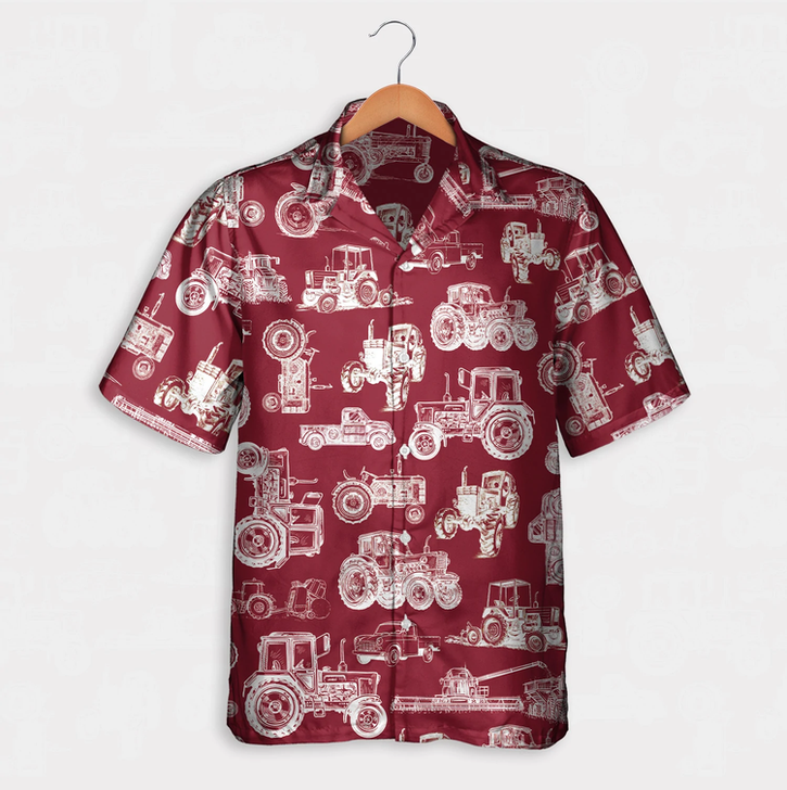 Cattle pattern blue, red, green Hawaiian Shirt, Summer gift, Short Sleeve Aloha Beach Shirt