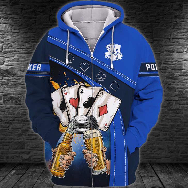 FUNSTUFFPRINT Poker Shirt For Him, Women Poker Hoodie, Poker Gift For Dad   3D Hoodie and Zip Hoodie