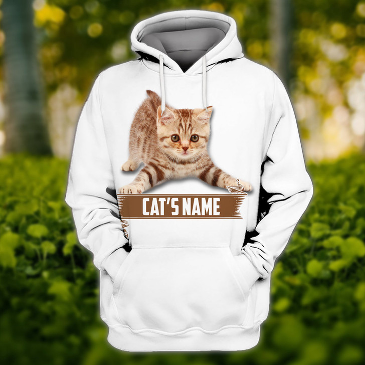 FUNSTUFFPRINT A Baby Cat - Personalized Name   3D Hoodie and Zip Hoodie