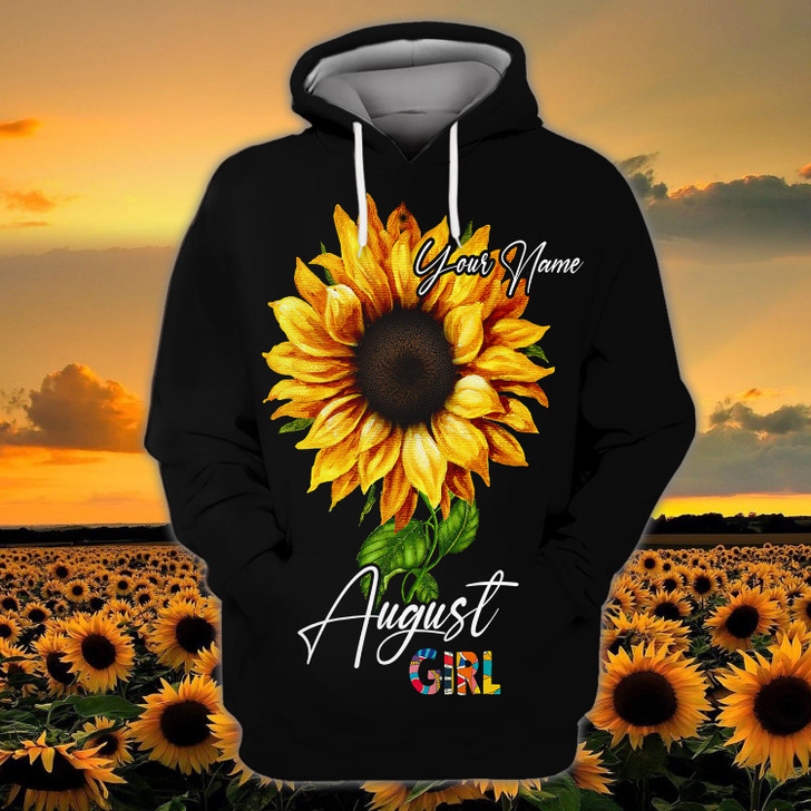 FUNSTUFFPRINT  August Girls with Tattoos Pretty Eyes and Thick Thighs - Personalized Name  3D Hoodie and Zip Hoodie