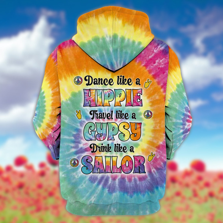 FUNSTUFFPRINT  Personalized Name   Hippie -   3D Hoodie and Zip Hoodie