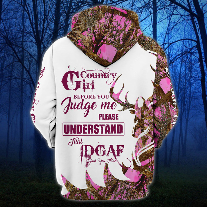 FUNSTUFFPRINT Country Girl - Personalized Name  3D Hoodie and Zip Hoodie