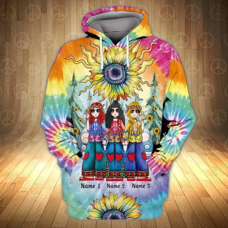 FUNSTUFFPRINT  Hippie - Personalized Name - Dah 40  3D Hoodie and Zip Hoodie