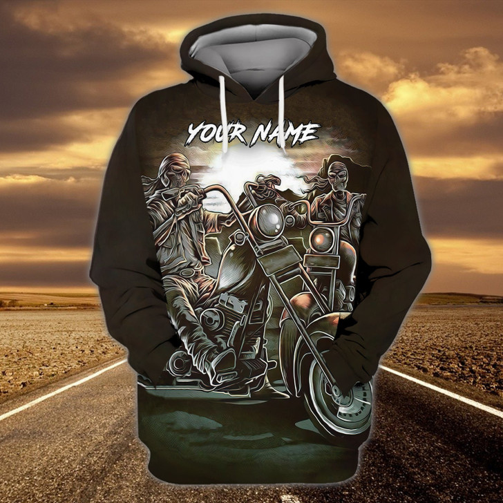 FUNSTUFFPRINT Custom Name Hoodie Shirt-Old Men biker brothers 3D Hoodie and Zip Hoodie