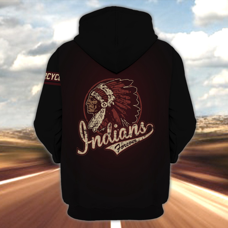 FUNSTUFFPRINT Custom Name-Hoodie-Indians Forever 3D Hoodie and Zip Hoodie