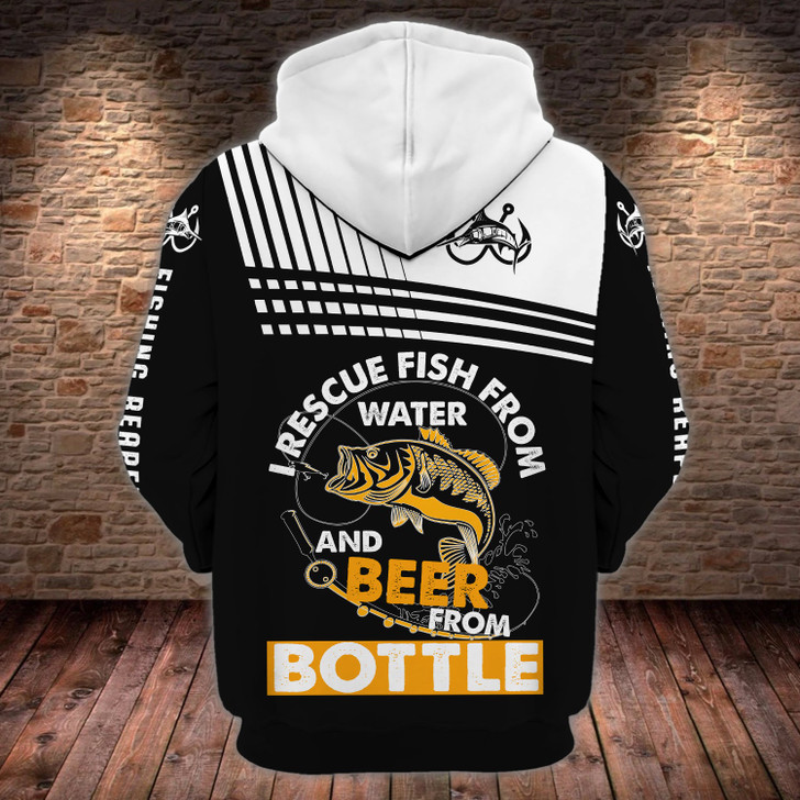 FUNSTUFFPRINT Fishing And Beer - Personalized Name  3D Hoodie and Zip Hoodie