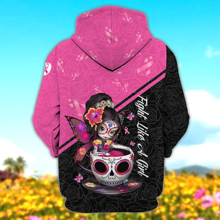 FUNSTUFFPRINT Fight Like A Girl - Personalized Name 3D Hoodie and Zip Hoodie