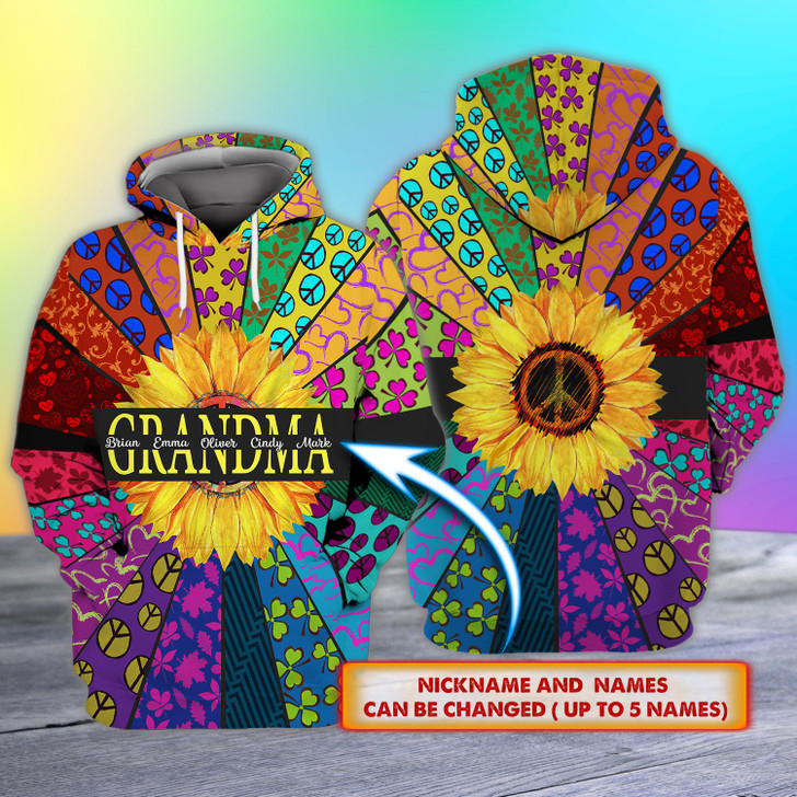 FUNSTUFFPRINT Custom hoodie shirt-Personalized Family Gift-Sunflower  3D Hoodie and Zip Hoodie