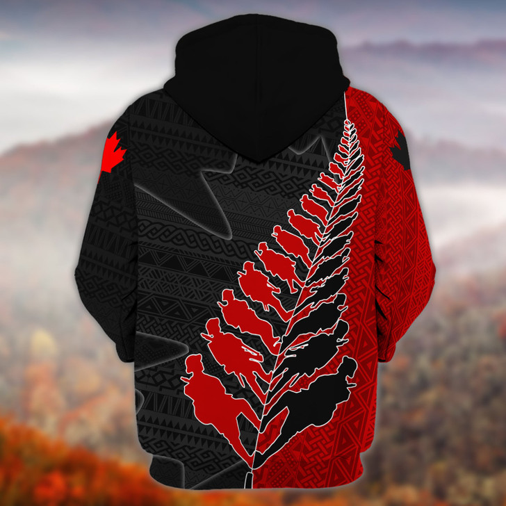FUNSTUFFPRINT Canada Veteran - Personalized Name  3D Hoodie and Zip Hoodie