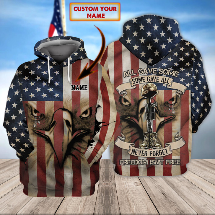 FUNSTUFFPRINT All gave some, Some gave all - Personalized 3D Hoodie and Zip Hoodie