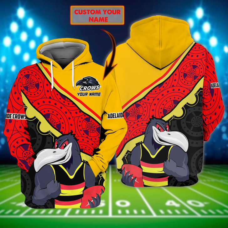 FUNSTUFFPRINT  Adelaide Crows 1 - Personalized Name 3D Hoodie - Loop - Nt168 3D Hoodie and Zip Hoodie