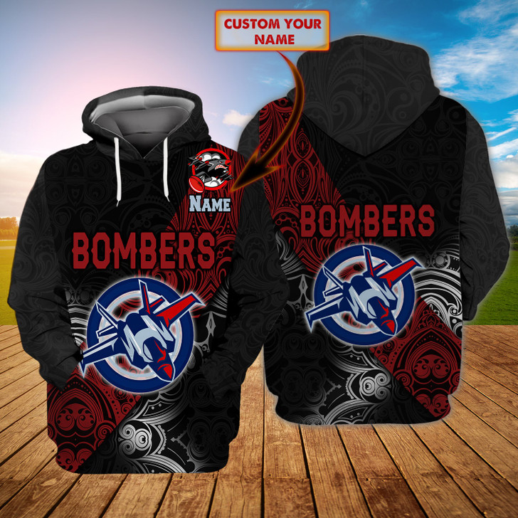 FUNSTUFFPRINT Essendon Bombers 1 - Personalized Name   3D Hoodie and Zip Hoodie