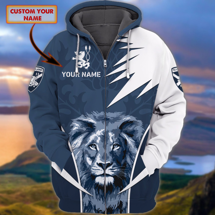 FUNSTUFFPRINT SCOTLAND 10 - Personalized Name  3D Hoodie and Zip Hoodie
