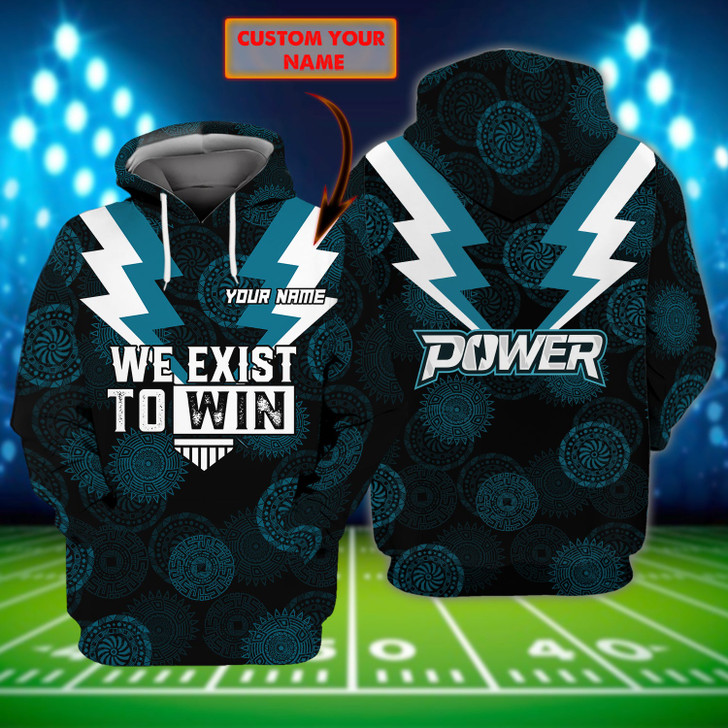 FUNSTUFFPRINT Port Adelaide 1 - Personalized Name  3D Hoodie and Zip Hoodie