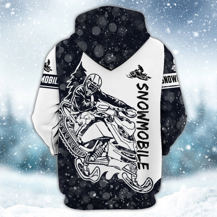 FUNSTUFFPRINT Snowmobile - Personalized Name  3D Hoodie and Zip Hoodie
