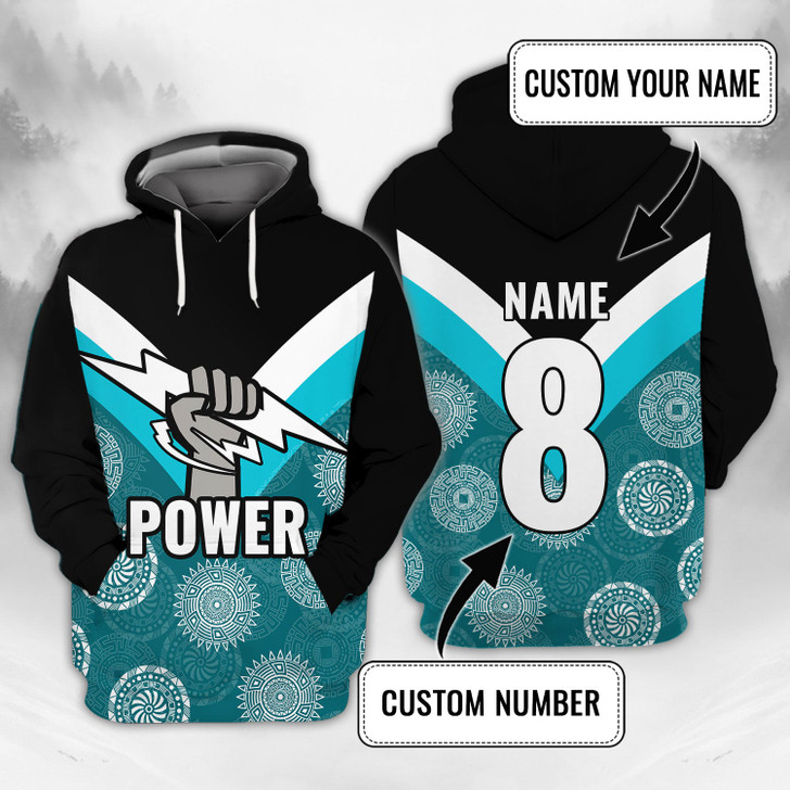 FUNSTUFFPRINT Port Adelaide 2 - Personalized Name    3D Hoodie and Zip Hoodie