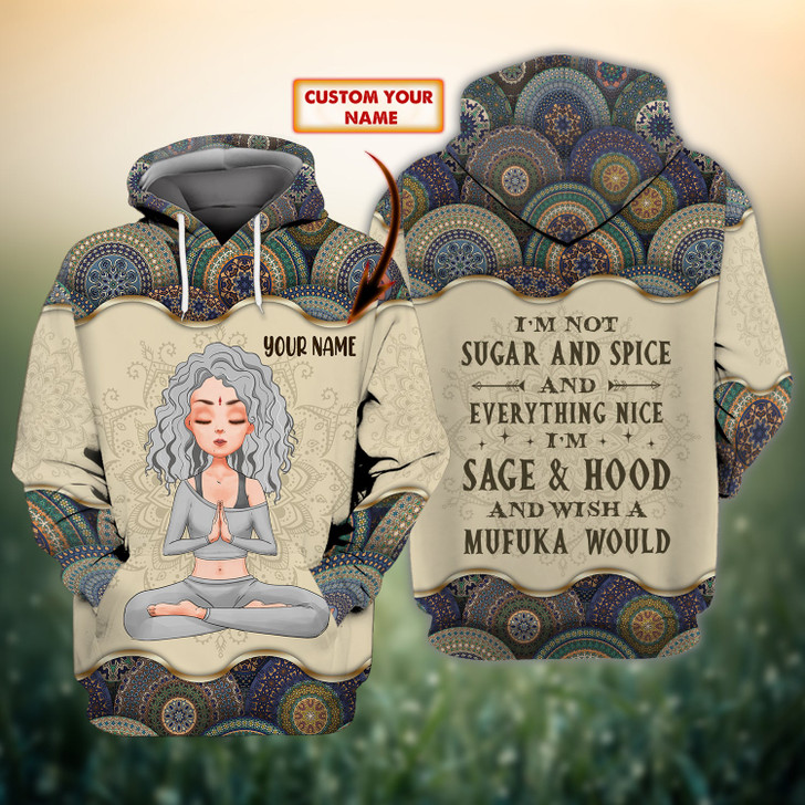 FUNSTUFFPRINT Yoga - Personalized Name - Nmd 114  3D Hoodie and Zip Hoodie