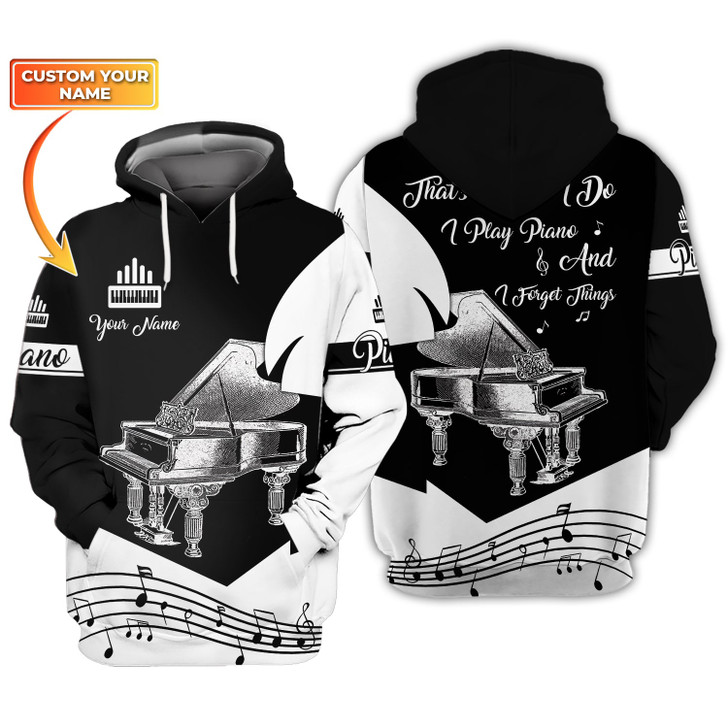 FUNSTUFFPRINT Piano 1211 - Personalized Name  3D Hoodie and Zip Hoodie