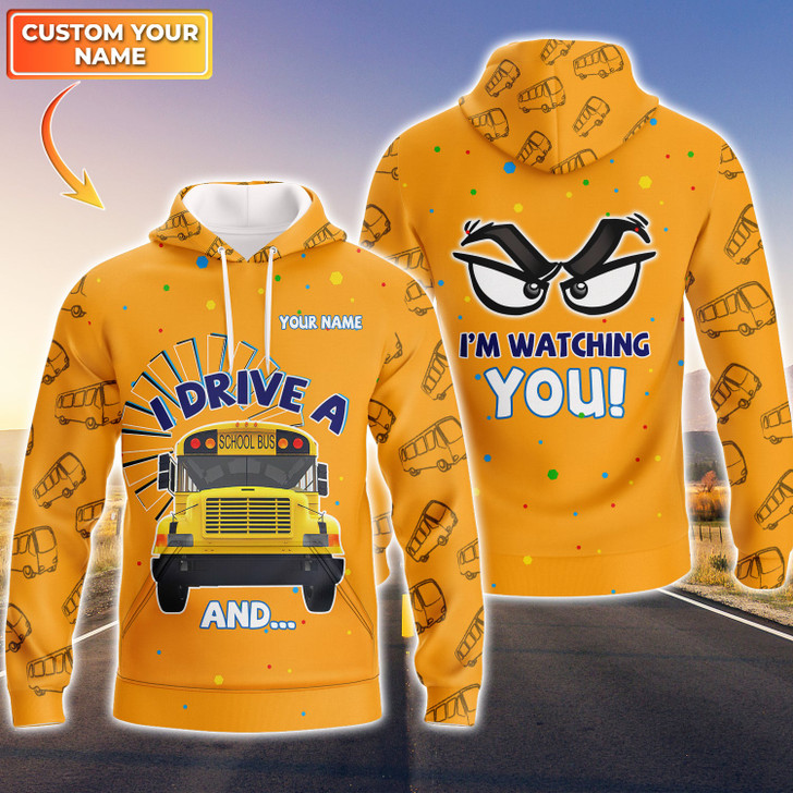 FUNSTUFFPRINT Bus - Personalized Name   3D Hoodie and Zip Hoodie