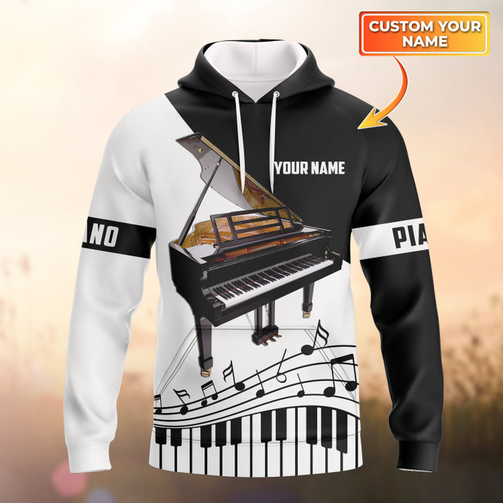 FUNSTUFFPRINT Piano 02 - Personalized Name   3D Hoodie and Zip Hoodie